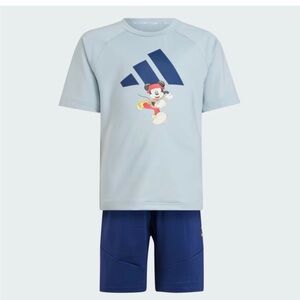 adidas Light Blue & Navy Mickey Swim Rashguard Set
